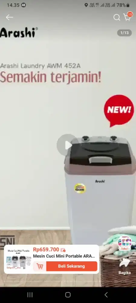 MESIN CUCI PORTABLE ARASHI