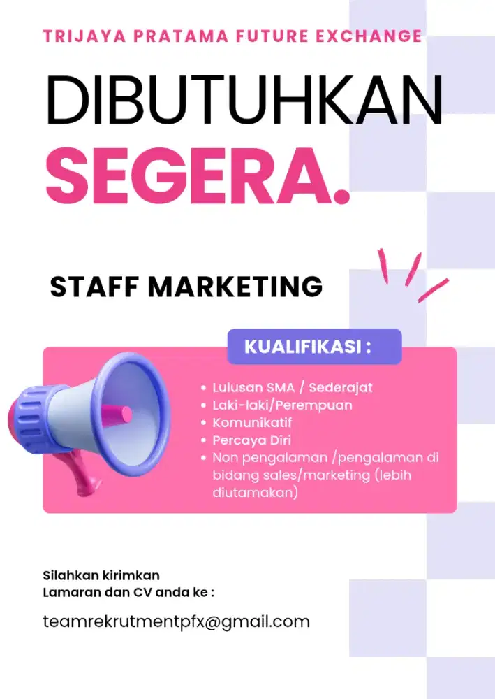 Lowongan Staff Marketing