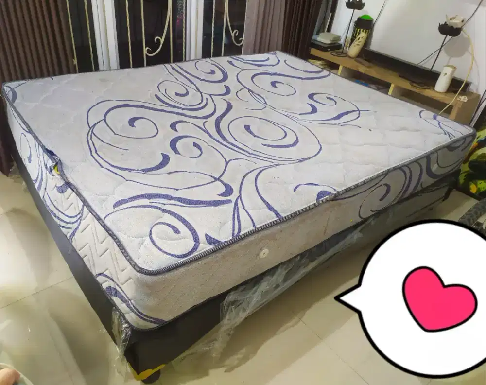 Jual kasur central deluxe + divan uk 160x200 murmer