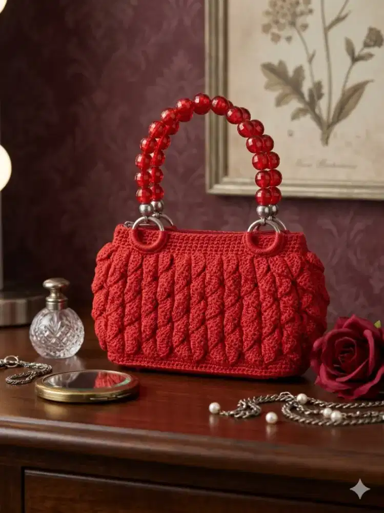 Tas Rajut Handmade Maroon