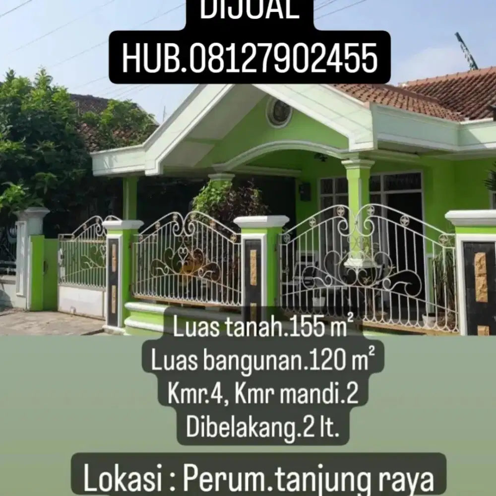 Dijual lokasi perum. tanjung raya permai blok D1 No.3 tanjung senang