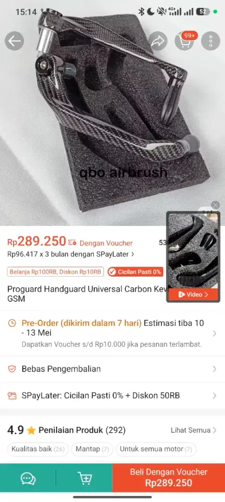 PROGUARD UNIVERSAL KARBON KEVLAR ( bisa nego)