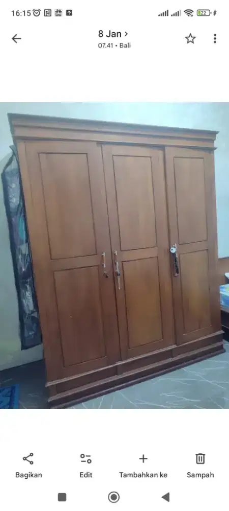 Jual lemari Jepara bekas