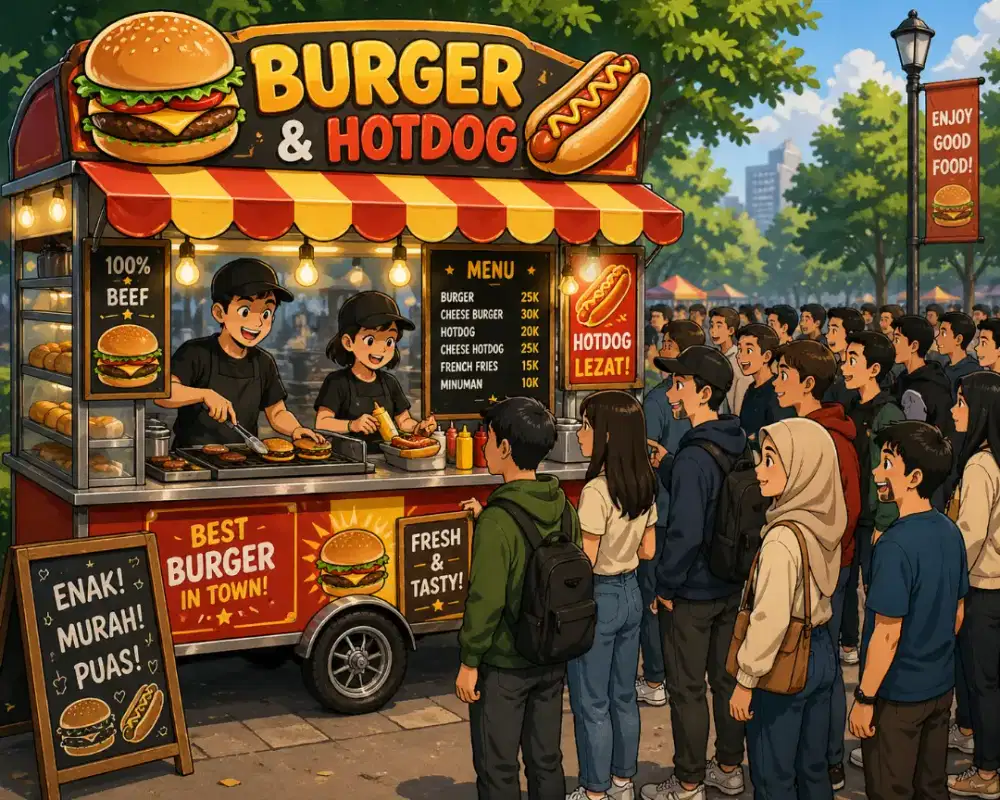 Jaga stand burger & hotdog kalideres