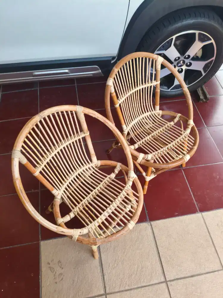 Kursi Rotan sepasang, cocok untuk diteras nyantai sambil ngopi