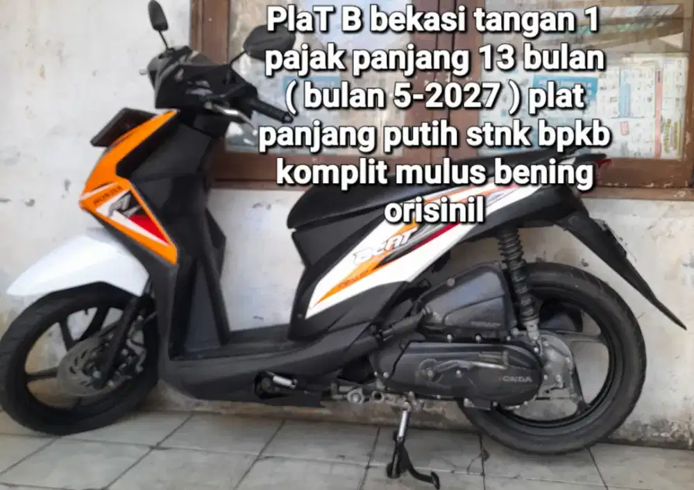 Honda beat f1 2014 cbs combi break cw asli oranye plat B bekasi tangn1