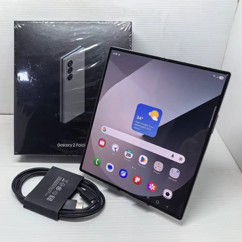 SAMSUNG GALAXY Z FOLD 6 5G 12/256 SILVER SHADOW SEIN RESMI FULLSET NO