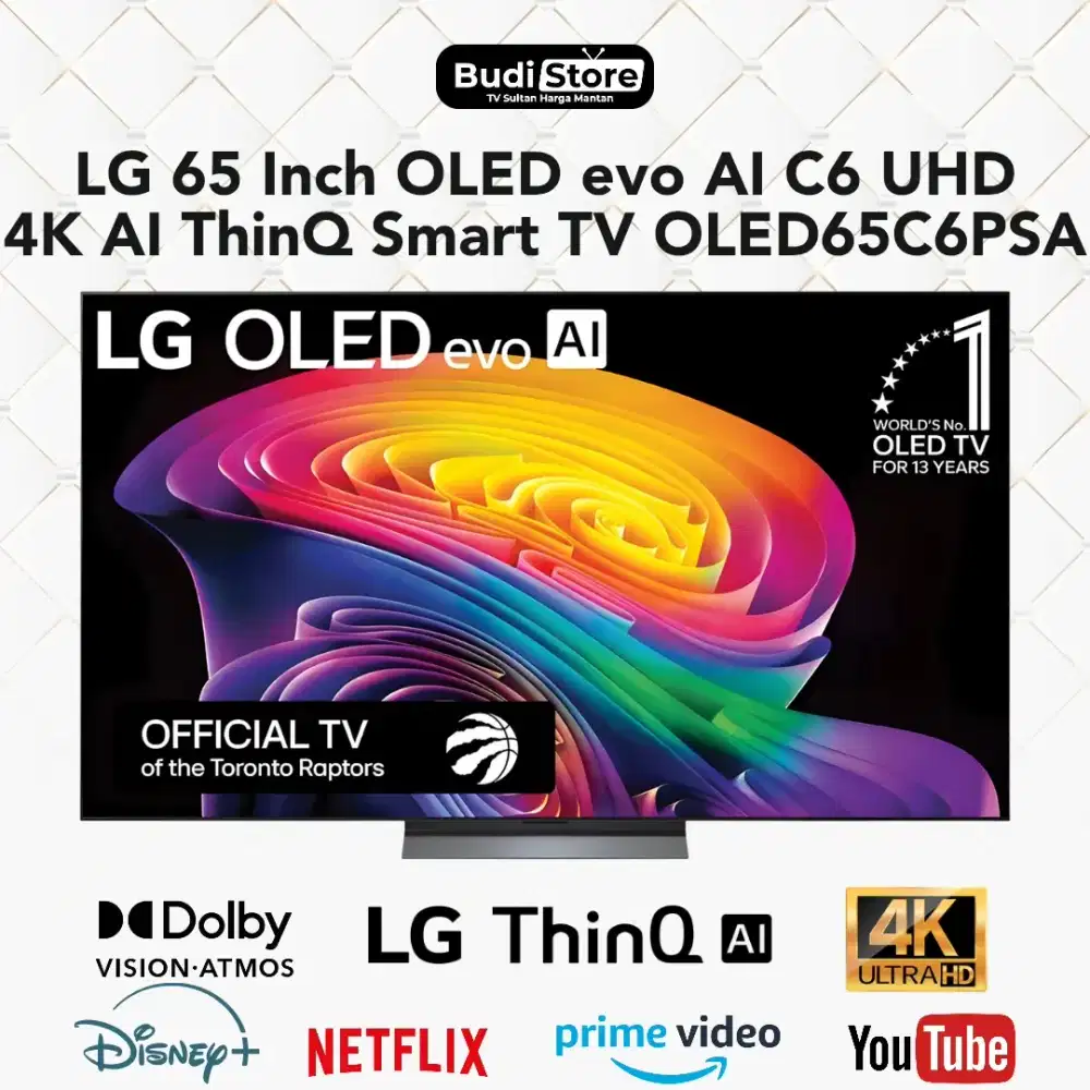 LG 65 Inch OLED evo AI C6 2026 UHD 4K AI ThinQ Smart TV OLED65C6PSA