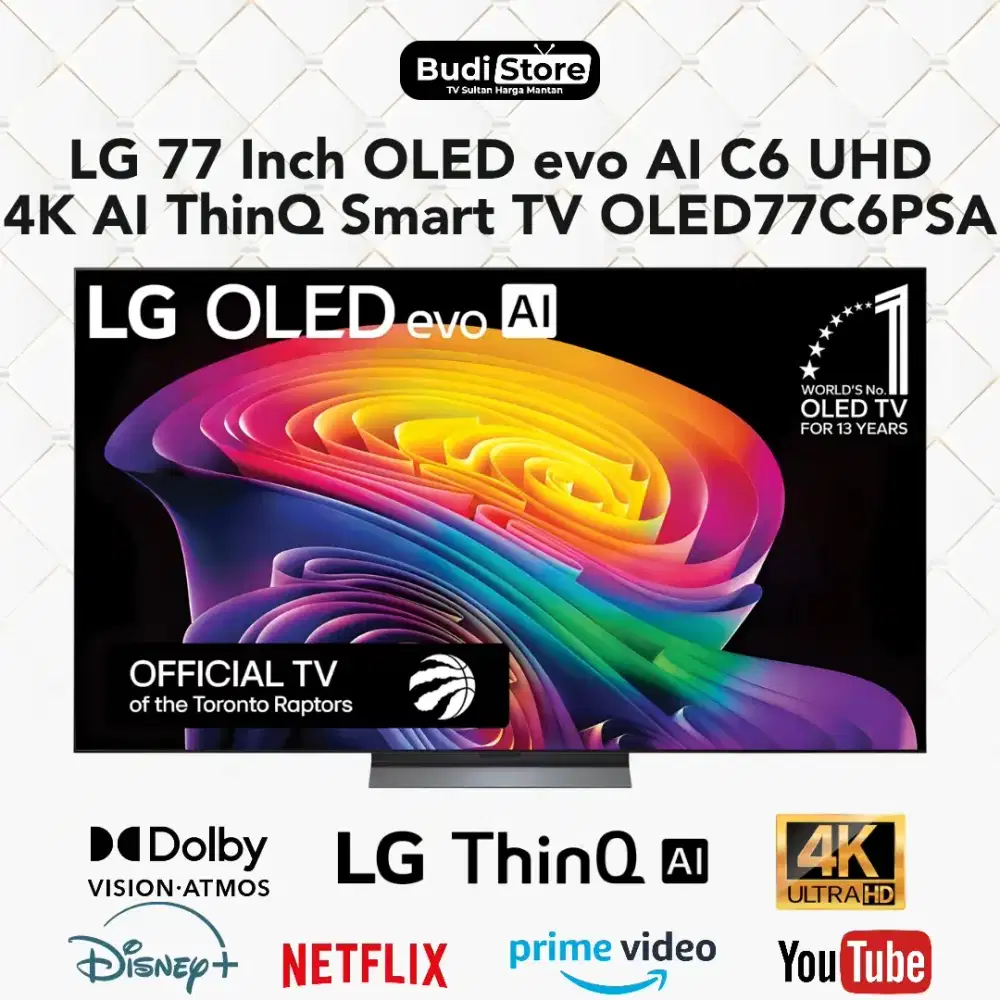 LG 77 Inch OLED evo AI C6 2026 UHD 4K AI ThinQ Smart TV OLED77C6PSA