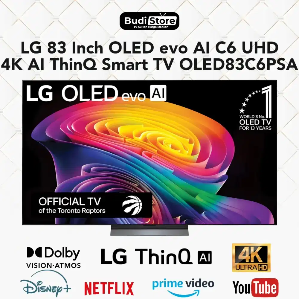 LG 83 Inch OLED evo Al C6 2026 UHD 4K

AI ThinQ Smart TV OLED83C6PSA