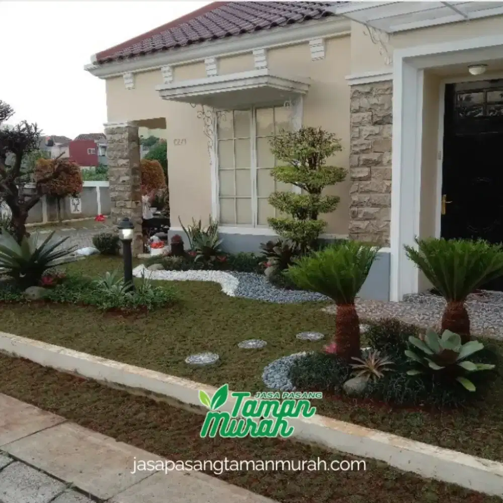 Jasa pembuatan taman, pasang rumput taman, renovasi taman