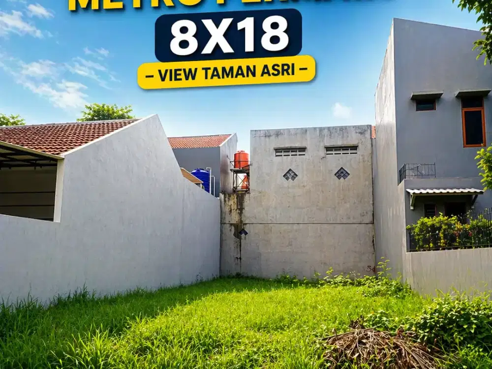 Jarang Ada! Kavling 8X18 Hadap Taman di Metro Permata 1 – Cluster Favorit Best Deal