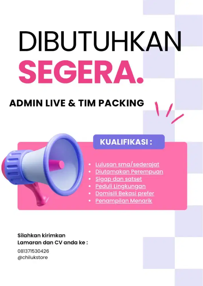 Admin live dan tim packing