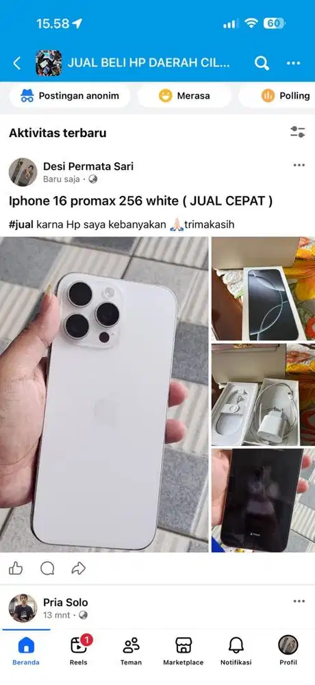 Jual cepat Iphone 16 pro max