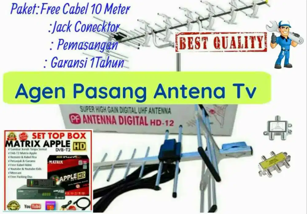 Panggilan Tukang Pasang Baru Sinyal Antena TV Dan Instalasi