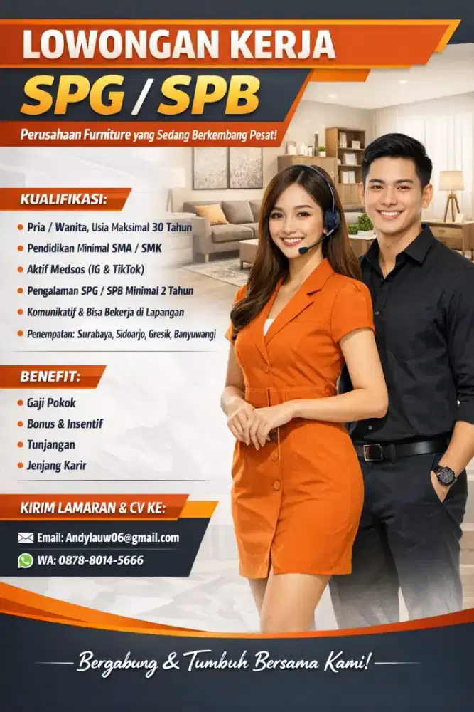 Dibutuhkan Segera : SPG dan SPM.