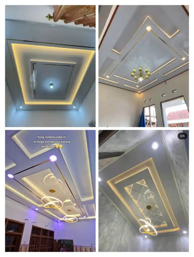 Plafon pvc kombinasi moulding