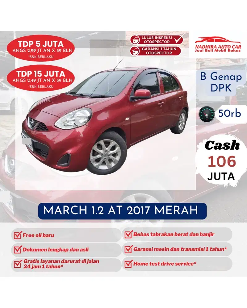 DP 5 Juta March 1.2 AT 2017 Merah