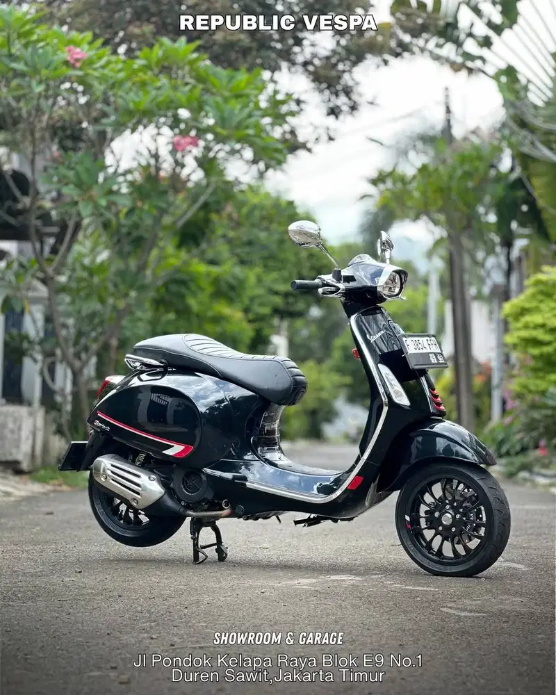 Piaggio Vespa SPRINT S 150 IGET ABS LED Th 2019 WARNA HITAM GLOSSY PER
