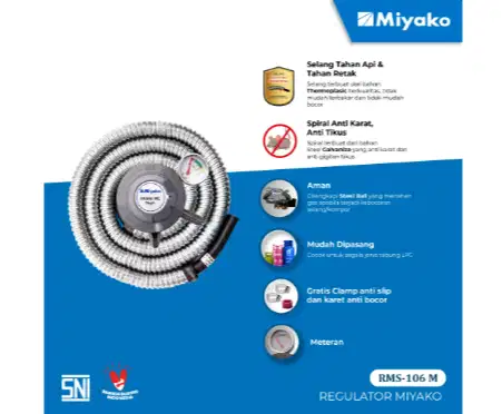regulator dan selang miyako rms 106