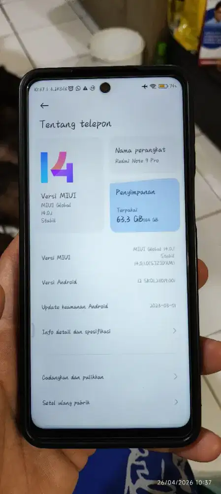 REDMI NOTE 9 PRO 6/64 TERAWAT