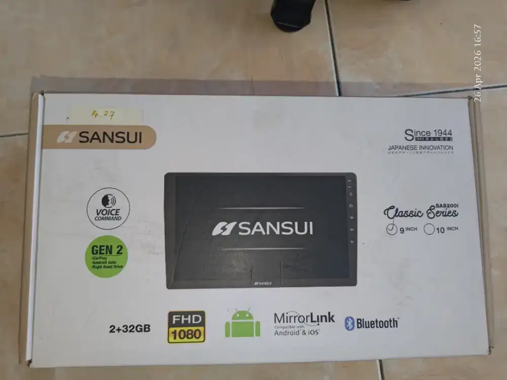 Head Unit  android merk sansui 9 inch