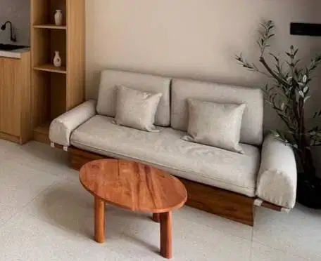 Sofa japandi 2 seater kayu jati