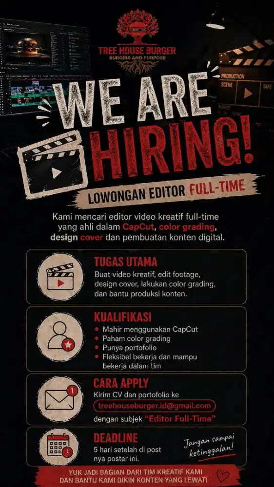Lowongan Editor Full Time