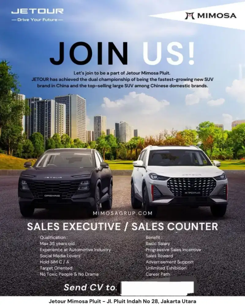 LOWONGAN SALES MOBIL JETOUR