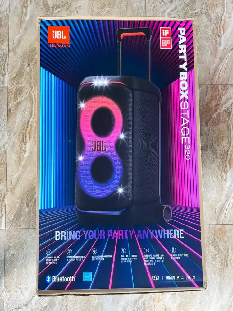 Jbl partybox stage 320 hitam resmi ims segel