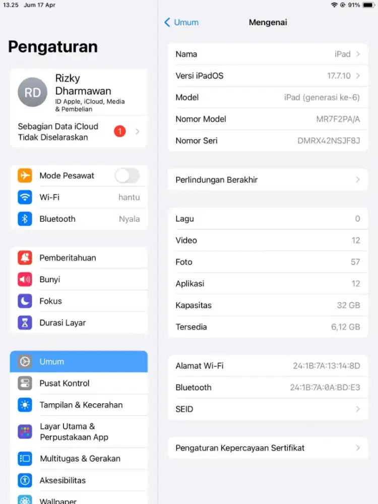 iPad gen 6 32 GB ibox