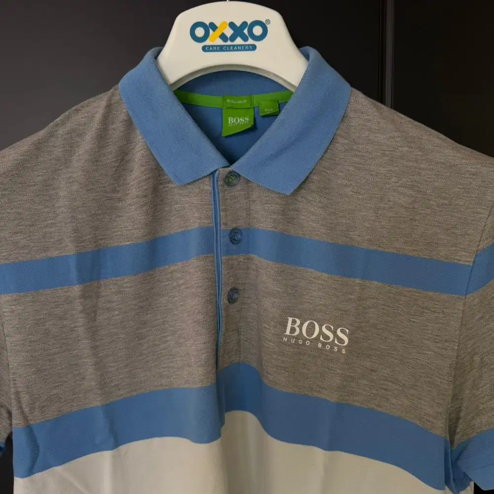 Jual Hugo Boss Kaos Polo Kerah Biru Muda