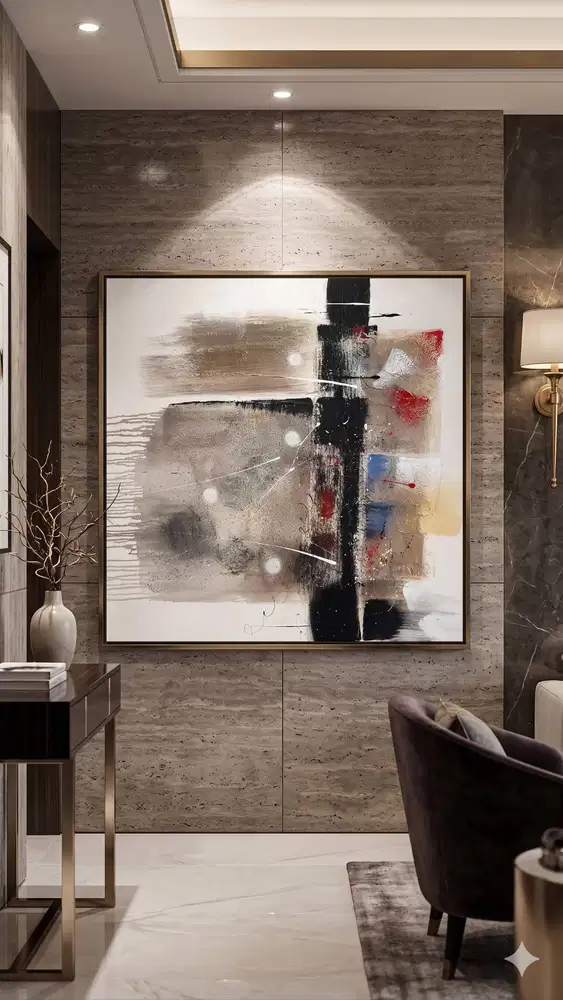 Jual Lukisan Abstrak Urban Modern 100 x 100 cm