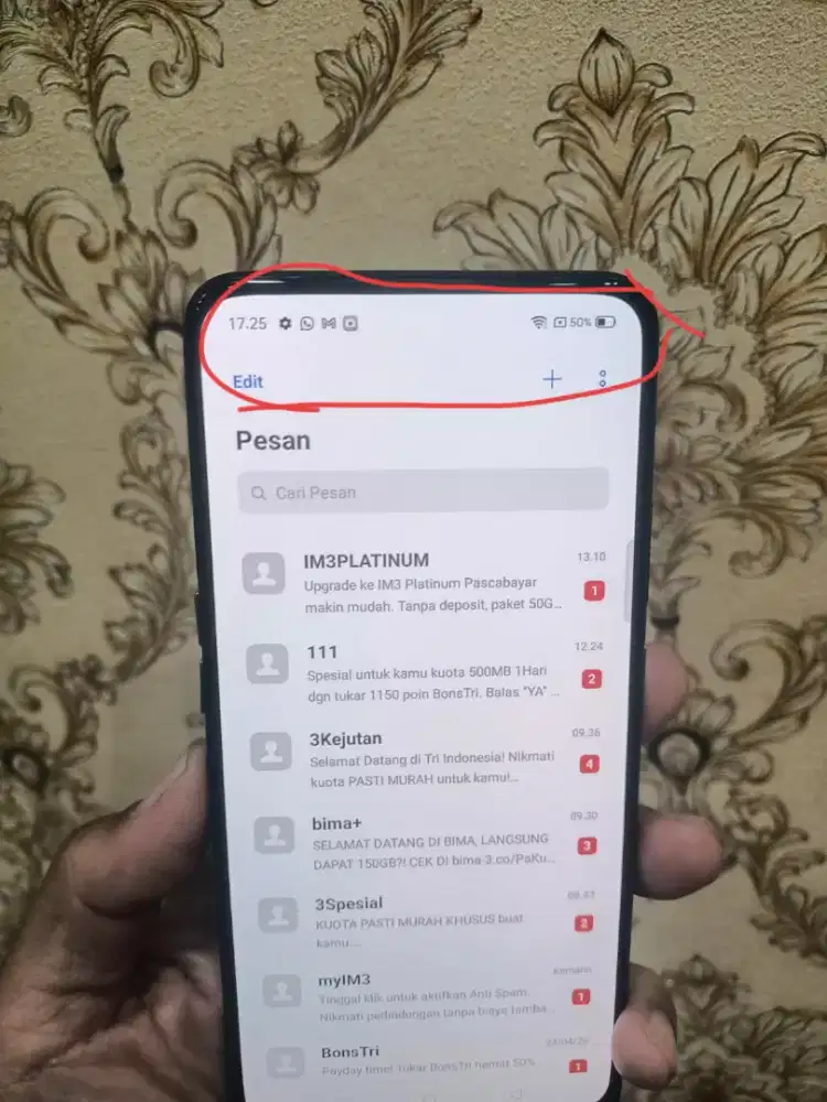 Realme x ram 4/128 minus yg d lingkari ga bs d sentuh lainnya normal ,