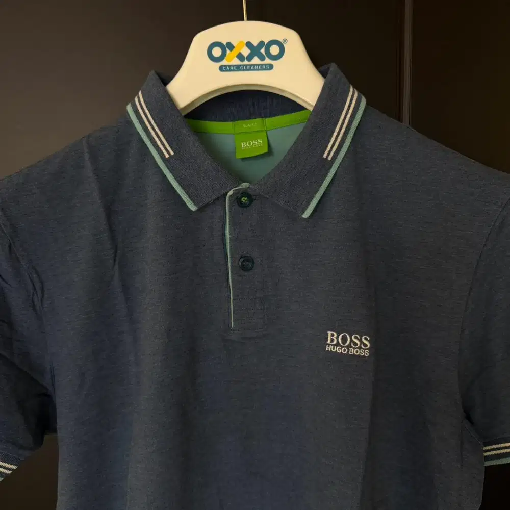 Jual Hugo Boss Kaos Polo Kerah Biru Abu