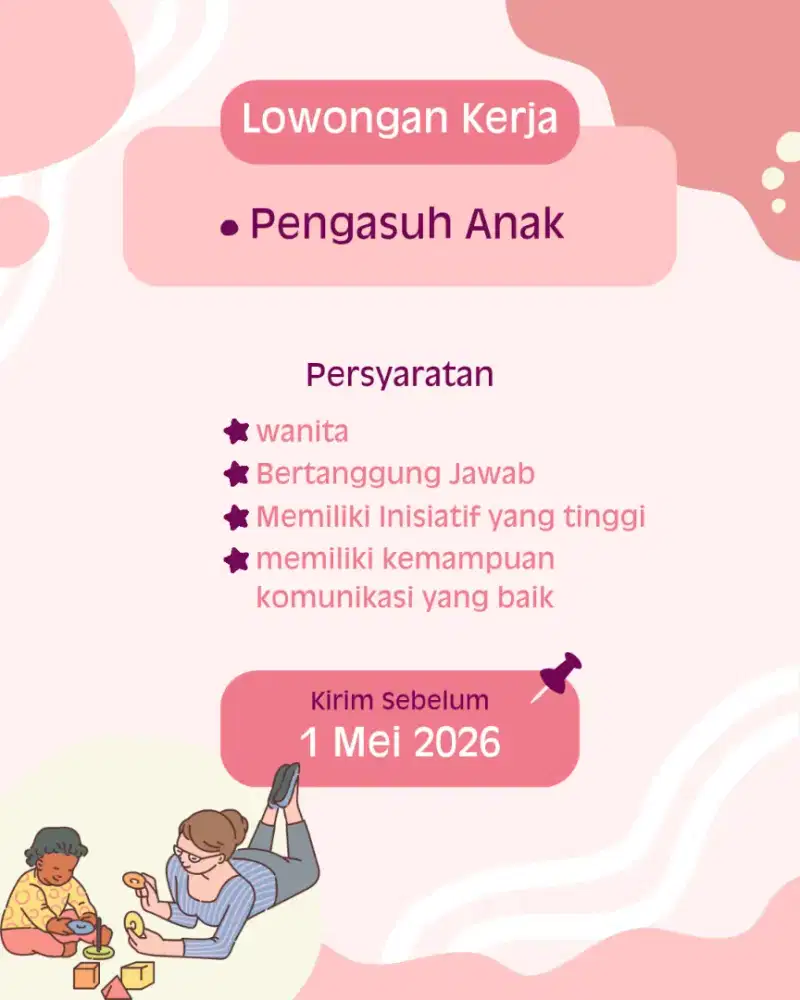 Dibutuhkan pengasuh anak