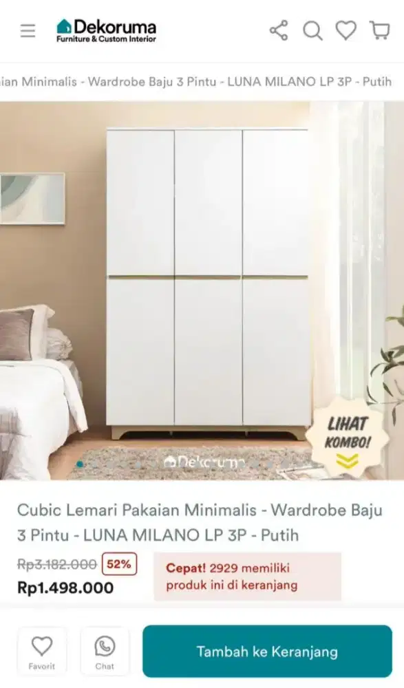 Lemari pakaian minimalis Cubic
