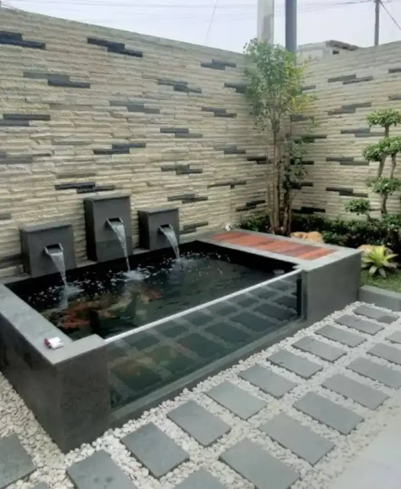 Membuat kolam ikan minimalis modern terbaru terdekat