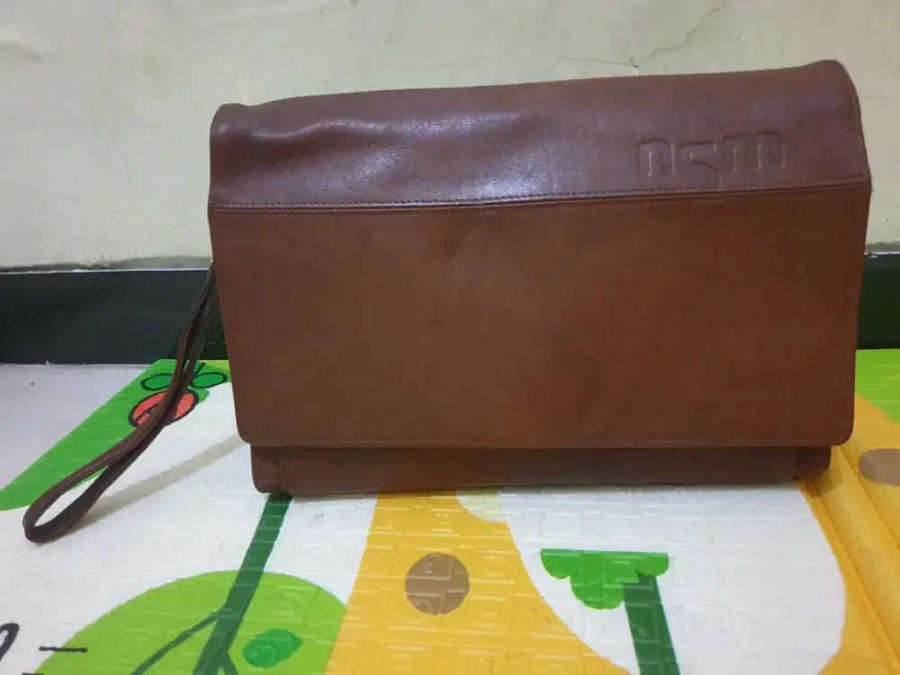 Handbag clutch N5M Full Leather warna coklat