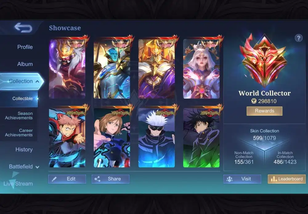 Akun World Collector Mobile Legend Imo