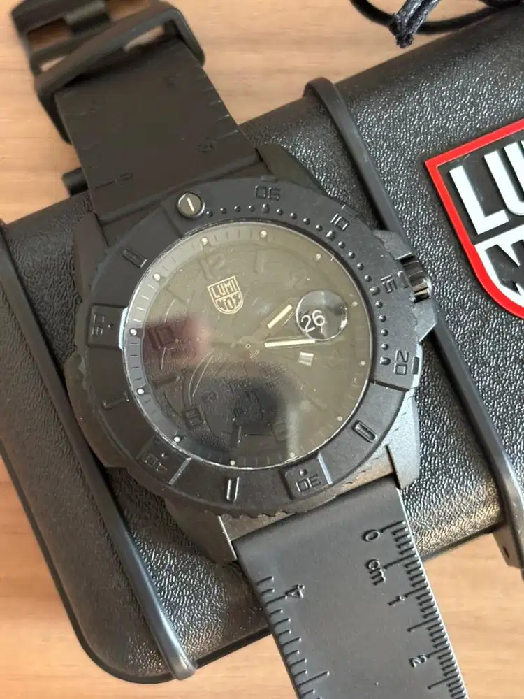 JAM TANGAN MEWAH LUMINOX SWISS MADE QUARTZ 3601 BO FULL BLACK CARBON