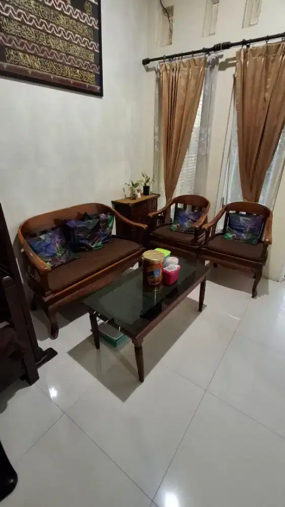 Jual sofa jati dan meja all set