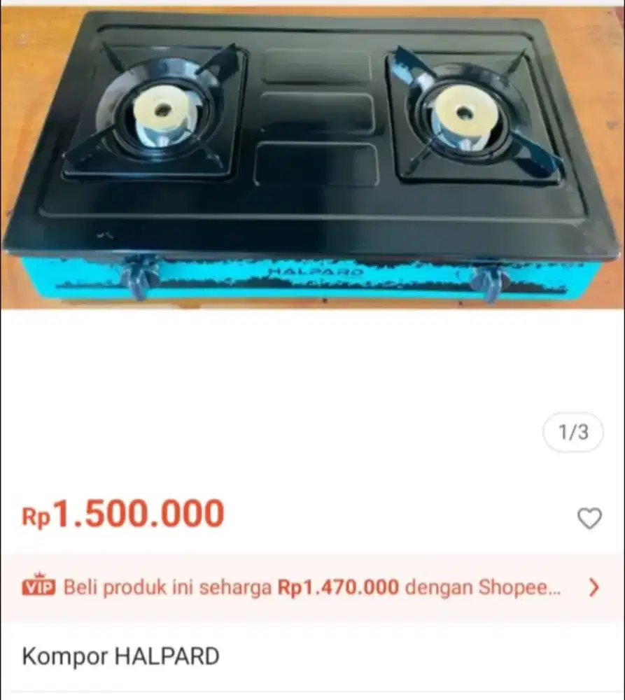 Jual kompor gas 2 tungku merek arata series halpard