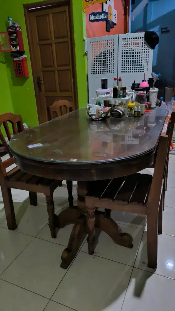 meja makan set kayu jati