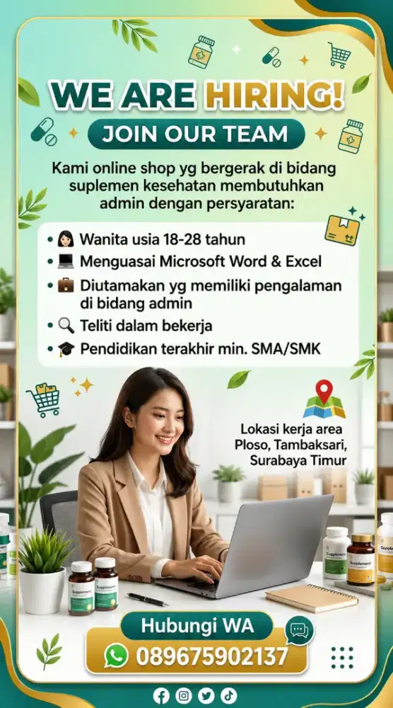 DIBUTUHKAN ADMIN ONLINE SHOP