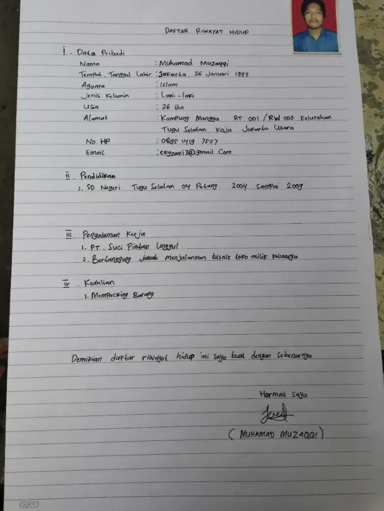 Saya menCari pekerjaan