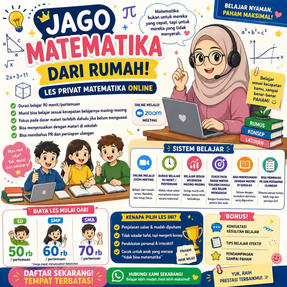 Les Privat Matematika Online SD SMP SMA