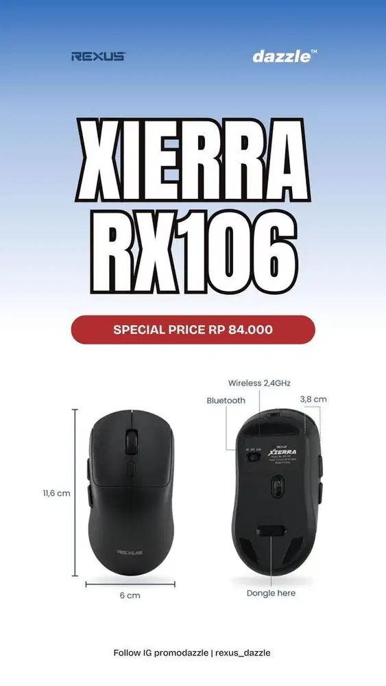 Mouse bluetooth rexus RX-106