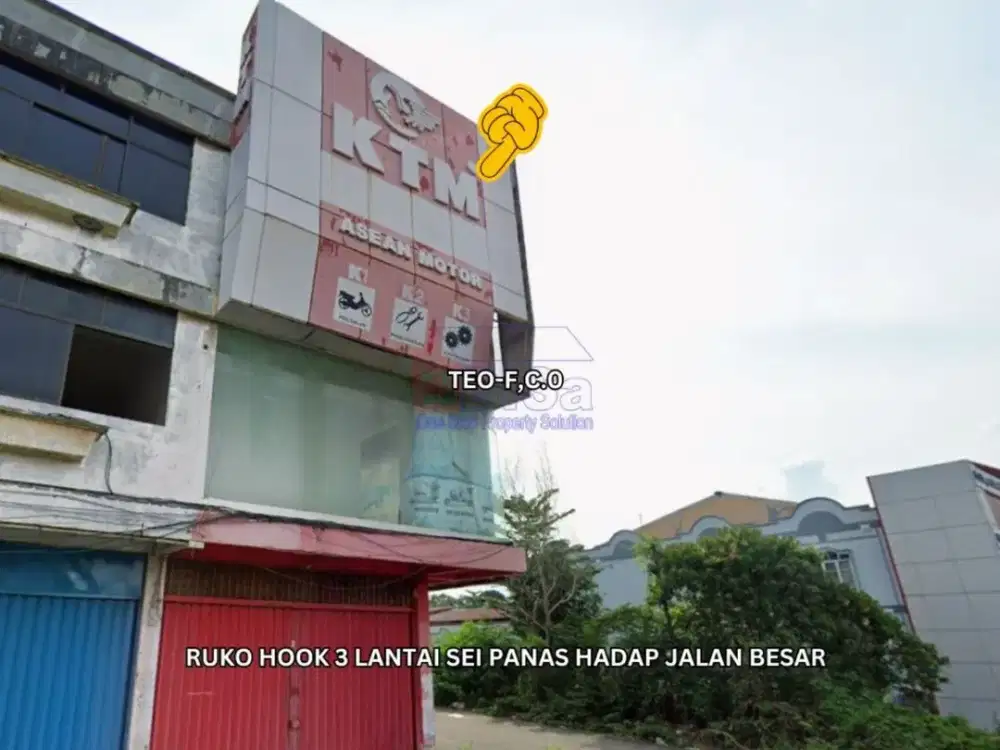 Ruko Hook 3 Lantai Strategis Hadap Jalan Besar