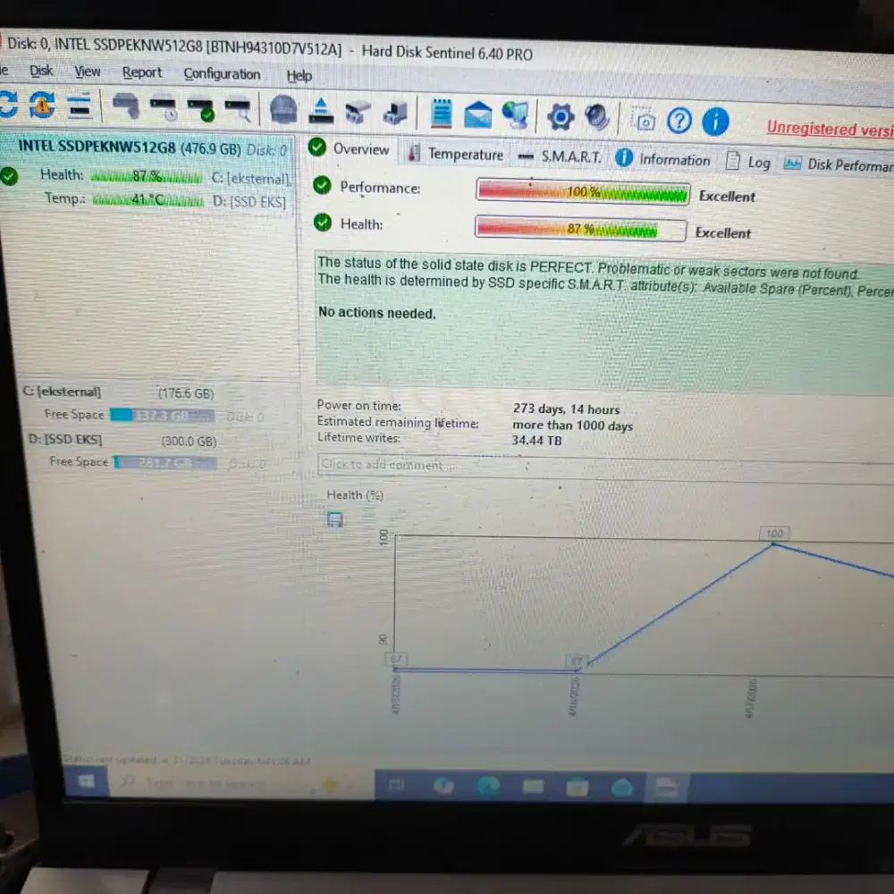 Ssd m.2 nvme copotan asus a409uj 512gb